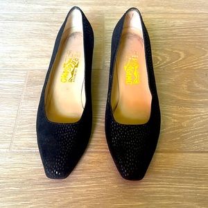 Salvatore Ferragamo Women’s Heels - Size 9B, Black Suede, 2 inch heels